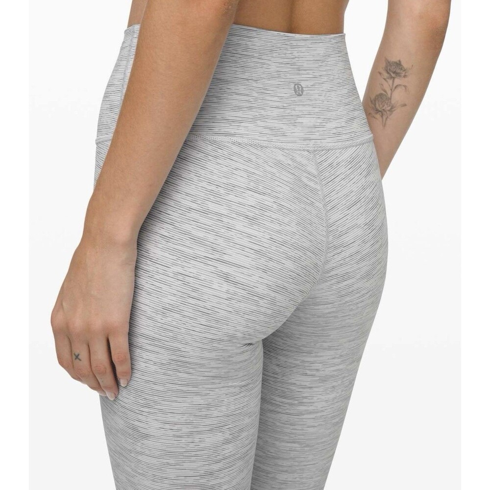 lululemon Gray Striped Leggings Size 8